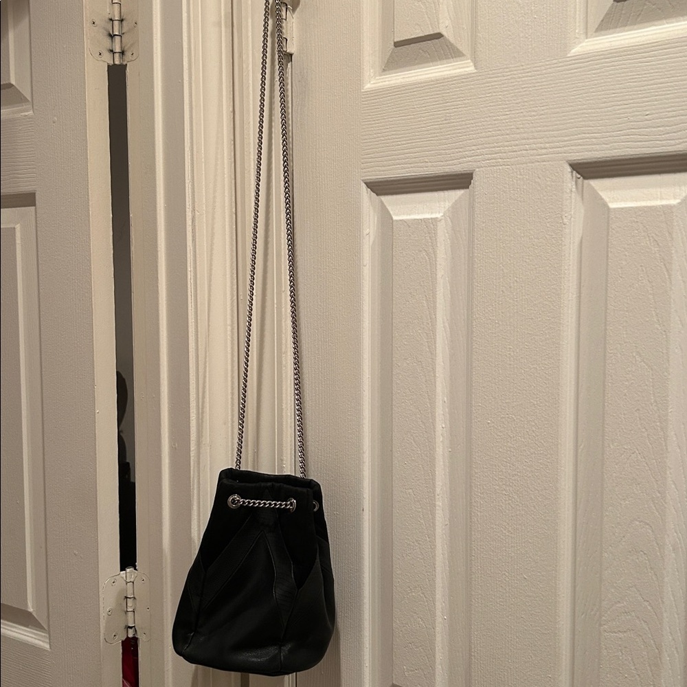Express Black Chain-Handle Drawstring Bucket Bag - image 2